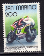 REPUBBLICA DI SAN MARINO 1981 GRAN PREMIO MOTOCICLISTICO MOTORCYCLE GRAND PRIX LIRE 200 USATO USED OBLITERE' - Gebruikt