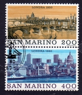 REPUBBLICA DI SAN MARINO 1980 LONDRA LONDON 1850 SERIE COMPLETA COMPLETE SET USATA USED OBLITERE' - Gebraucht