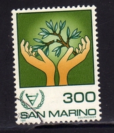 REPUBBLICA DI SAN MARINO 1981 ANNO PORTATORI HANDICAP PERSONE HANDICAPPATE DISABLED PEOPLE YEAR LIRE 300 USATO USED - Used Stamps