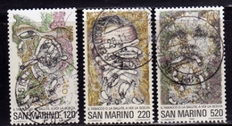 REPUBBLICA DI SAN MARINO 1980 LOTTA CONTRO IL TABACCO AGAINST TOBACCO SERIE COMPLETA COMPLETE SET USATA USED OBLITERE' - Oblitérés