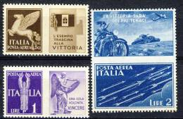 Regno VE3, Propaganda Di Guerra SS160 Francobolli Aerea+appendici N 12A-12B-12C MNH, Centrati Freschi CERTIFICATO BIONDI - Propagande De Guerre