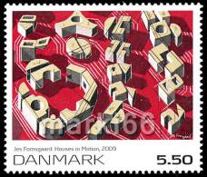 Denmark - 2009 - Philatelic Art, Houses In Motion By Jes Fomsgaard - Mint Stamp - Nuovi