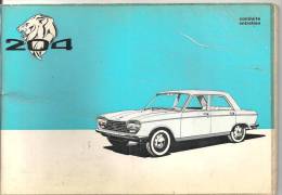 Peugeot  204 Guide D´entretien De 1971 - Auto