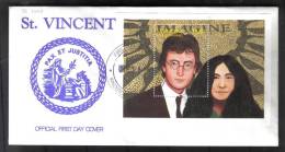 TZ1440 - ST. VINCENT , Busta 1° Giorno FDC In Onore Di "imagine" Di John Lennon - St.Vincent & Grenadines