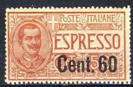 Regno VE3, Espresso N. 6 C. 60 Su 50 Rosso, MNH Cat. € 175 - Express Mail