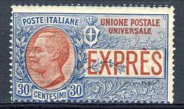 Regno VE3, Espresso N. 2 C. 30 Azzurro, MNH - Poste Exprèsse