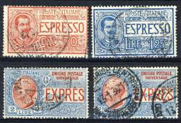 Regno 1925-26 Espressi Serie N. 11-14 Usati (n. 13 Perfetta Centratura,  Firmato BIONDI) Cat. € 220 - Poste Exprèsse