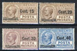 Regno 1924-25 Posta Pneumatica N. 4-7 MNH Cat. € 120 - Rohrpost