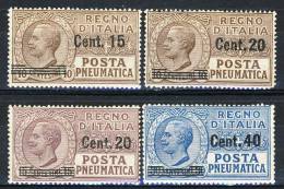 Regno 1924-25 Posta Pneumatica N. 4-7 MNH Cat. € 120 - Poste Pneumatique