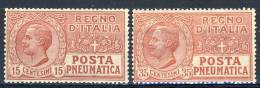 Regno 1927-28 Posta Pneumatica N. 12-13 MNH Cat. € 90 - Pneumatic Mail