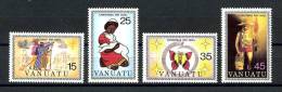 VANUATU 1981  N° 635/638 **  Neufs,  Ier Choix. Sup. Cote: 4.75 €  (Noël, Christmas. Dessins. Papillon, Butterflies - Vanuatu (1980-...)