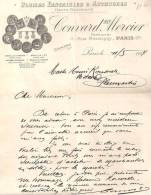 Courrier Plumes Fantaisies Et Autruches Convard Mercier Fabricant Facture Du 11 Mai 1914 à Mr Henri Rousselle Notaire - Drukkerij & Papieren