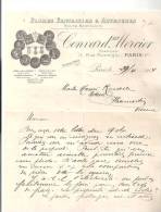 Courrier Plumes Fantaisies Et Autruches Convard Mercier Fabricant Facture Du 29 Avril 1914 à Mr Henri Rousselle Notaire - Drukkerij & Papieren