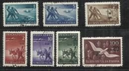 TRIESTE B 1949 POSTA AEREA SOPRASTAMPATI DI YUGOSLAVIA  SERIE COMPLETA  AIR MAIL JUGOSLAVIA SURCHARGE DIN USED - Luftpost