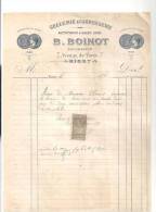 Facture Sellerie Et Carrosserie B. Boinot 7 Avenue De Paris à Niort (79) Du 1703/1889 Adressée à Monsieur Thomet - Automobile