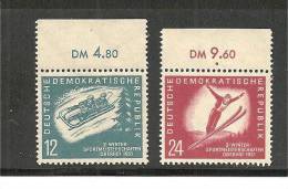 DDRSP023/ Mi.nr.280-81**/ Wintersport 1951, Bobfahrer, Skispringer, Oberrandsatz - Ungebraucht