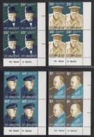 St. Vincent MNH Scott #389-#392 Set Of 4 Lower Right Inscription Blocks Sir Winston Churchill - St.Vincent (...-1979)