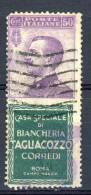 Regno VE2  Pubblicitari SS 2302 N. 17 C. 50 Violetto E Verde Tagliacozzo Usato, Cat.€ 1300 - Publicité