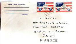 Etats Unis Lettre Cover Par Avion Via Air Mail / Tp USAirmail 31 C X 2 Pour Mme Cuche Chalon Sur Saône France - Storia Postale