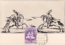 Carte-Maximum SAINT MARIN N° Yvert 591 (Tournoi à Florence) Obl Sp 1964 - Storia Postale