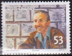 PORTUGAL - 2001,  100 Anos Do Nascimento De Walt Disney.  53./ € 0,26   ** MNH  MUNDIFIL  Nº 2816 - Unused Stamps