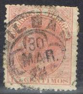 Sello 15 Cts Alfonso XII 1882, Fechador Trebol BILBAO, Num 210 º - Oblitérés