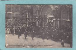 FUNERAILLES DU ROI LEOPOLD II - 22décembre 1909. - Sortie Du Corps à L'église - 1910 CARTE  ANIMEE   - - Personnages Célèbres