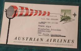 FIRST FLIGHT COVER Erstflug   AUA  Düsseldorf    Wien #1953 - Erst- U. Sonderflugbriefe