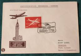 FIRST FLIGHT COVER Erstflug  AUAInnsbruck  Venedig   #1964 - Primi Voli