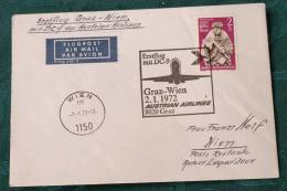 FIRST FLIGHT COVER Erstflug   AUA   Graz   Wien         #1987 - Erst- U. Sonderflugbriefe