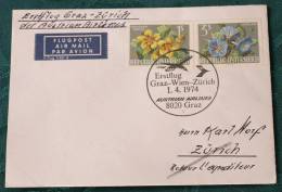 FIRST FLIGHT COVER Erstflug   AUA    Zürich   Graz    #1993 - First Flight Covers