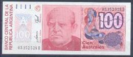 Argentina Paper Money Bill 100 Cien Australes UNCIRCULAR 1985 ** - Argentinien