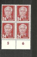 DDRSP053/ Mi.Nr.324**/ Präsident Pieck 1952, 4-er Block - Ungebraucht