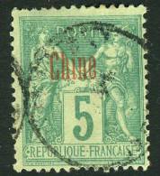 China France P.O. 1894 5c "CHINE" Overprint VFU - Autres & Non Classés