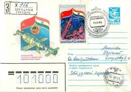 USSR 1984. USSR-INDIA. INTERNATIONAL FLIGHTS TO SPACE. Intercosmos. 11.04.84. (Post Office: Star City) - Rusia & URSS