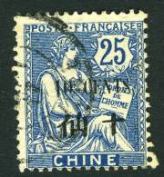 China France P.O. 1910S 10C ON 25C "CHINE" Overprint VFU - Andere & Zonder Classificatie