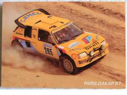 Automobile - CPM : Voiture Rallye - Peugeot 205 Turbo 16 - Paris - Dakar 1987 - A.Vatanen - B. Giroux - Rallye