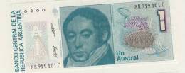 BILLET # ARGENTINE # 1985 # 1 AUSTRAL # UN AUSTRAL # BERNARDINO RIVADAVIA - Argentinië