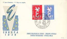 BELGIUM 1958 EUROPA CEPT FDC /ZX/ - 1958