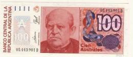 BILLET # ARGENTINE # 1985 # 100 AUSTRALES  # CIEN  AUSTRALES # DOMINGO F SARMIENTO - Argentinien