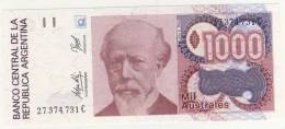 BILLET # ARGENTINE # 1989 # 1000 AUSTRALES  # MIL  AUSTRALES  # JULIO A ROCA - Argentine