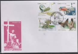 O) 2013 CUBA, MYTHS AND LEGENDS, UPAEP VOITURES, FDC MNH.- - FDC