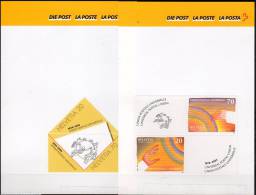 2 Cartes POSTE Suisse Avec Timbres  - SUISSE - Se-Tenant