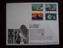 KUT 1970 East African SATELLITE EARTH STATION Full Set On OFFICIAL ILLUSTRATED FDC. - Kenya, Uganda & Tanzania