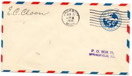 Jackson MS To Springfield ILL 1931 First Flight Air Mail Cover - 1c. 1918-1940 Brieven