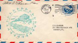 Monroe LA Oakmont PA 1931 First Flight Air Mail Cover - 1c. 1918-1940 Briefe U. Dokumente