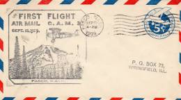 Pasco WA To Springfield ILL 1929 First Flight Air Mail Cover - 1c. 1918-1940 Covers