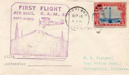 Portland OR To Springfield ILL 1929 First Flight Air Mail Cover - 1c. 1918-1940 Lettres