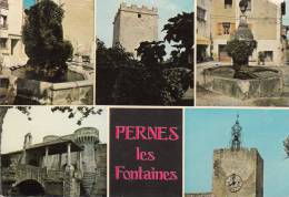 84 - Pernes Les Fontaines. Vielle Fontaine, Tour Ferrande, Vieux Donjon, Porte Notre Dame.  Multi-vues - Pernes Les Fontaines