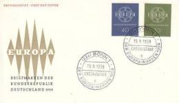 GERMANY 1959 EUROPA CEPT FDC / BONN 1 C / /ZX/ - 1959